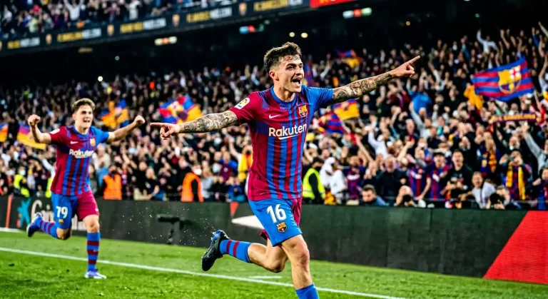رافينيا لاعب برشلونة خلال مباراة في الدوري الإسباني