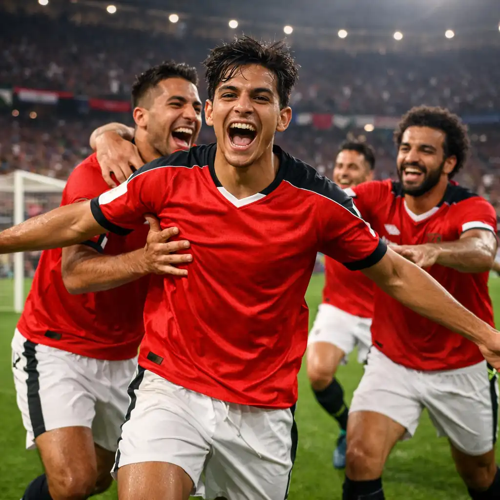 منتخب مصر يحتفل بفوزه التاريخي في كأس العالم 2026 بمشاركة حمزة عبد الكريم