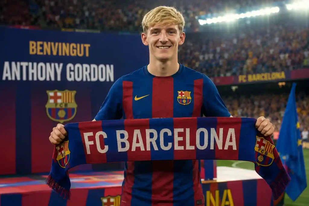 أنتوني جوردون برشلونة في حفل تقديمه الرسمي بكامب نو