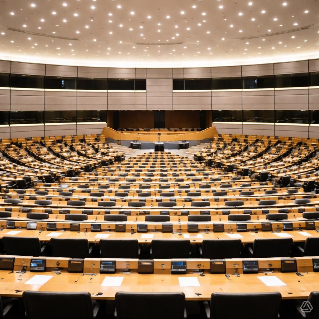 قاعة البرلمان الأوروبي حيث نوقشت مبادرة التحقيق