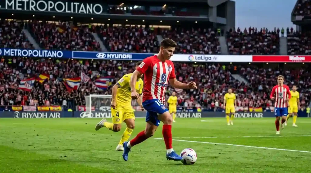  ألفاريز بقميص أتلتيكو مدريد قبل تأكيد جوليان ألفاريز رحيل أتلتيكو