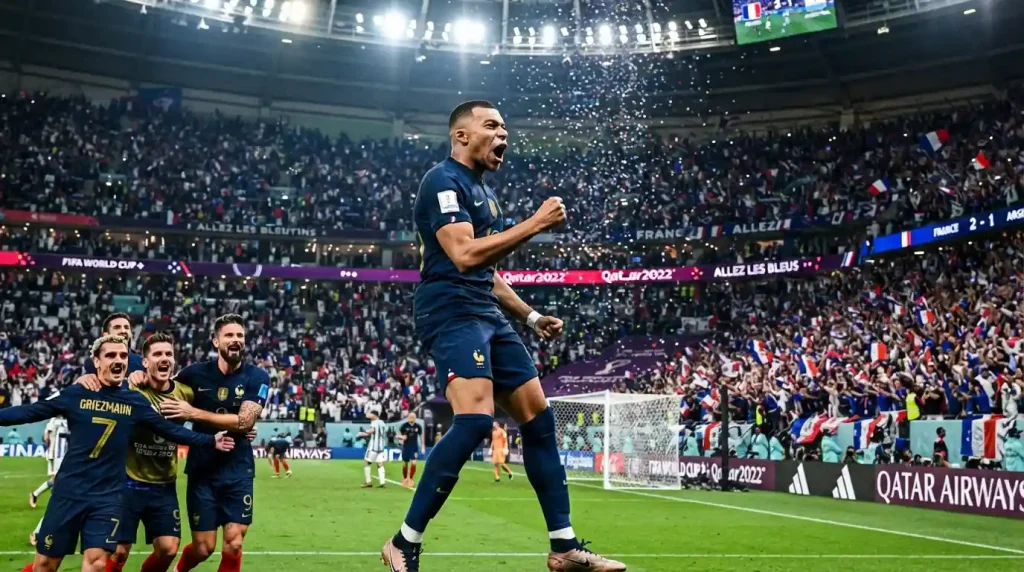 مبابي يحتفل بهدف في كأس العالم 2026