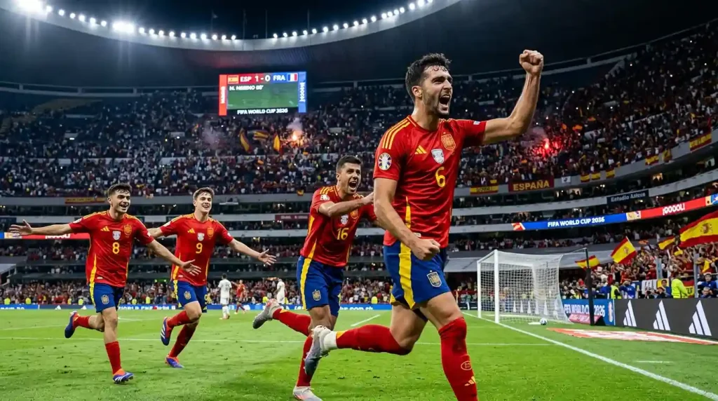 ميرينو يحتفل بهدفه الحاسم مع إسبانيا في مونديال 2026