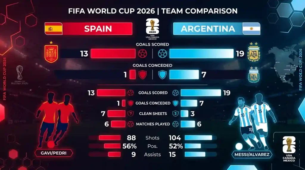 مقارنة إحصائيات الهجوم والدفاع في نهائي كأس العالم 2026