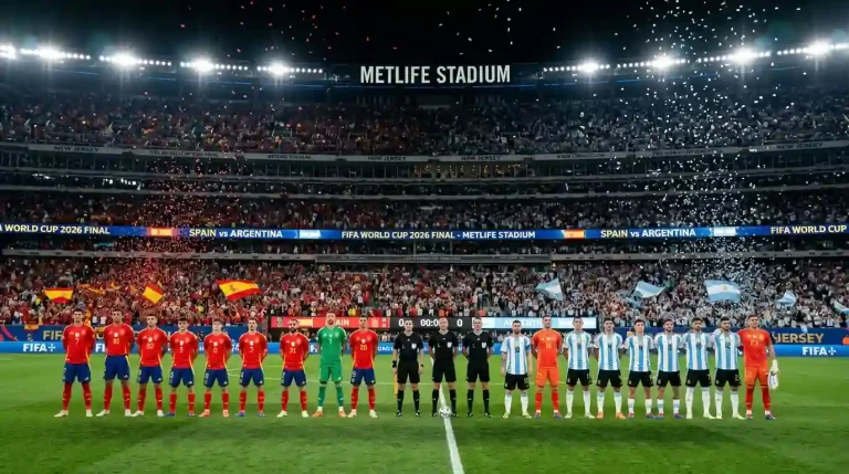 نهائي كأس العالم 2026 بين إسبانيا والأرجنتين في ملعب نيوجيرسي