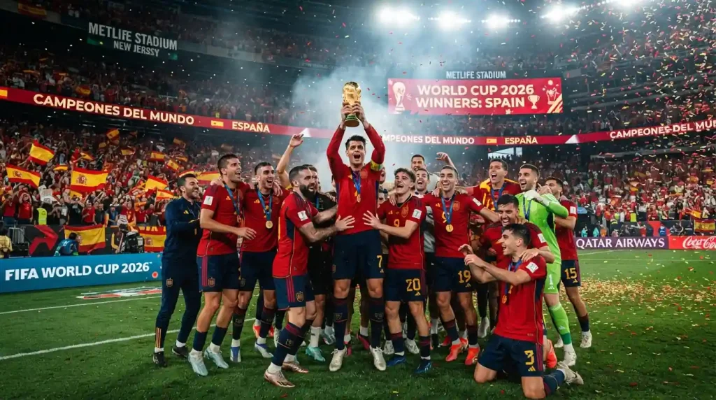 منتخب إسبانيا يحتفل في كأس العالم 2026 بقمصانه الحمراء