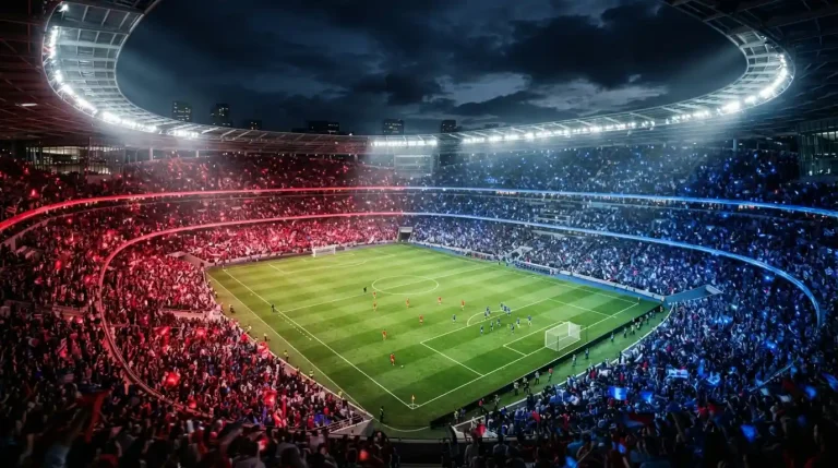 نصف نهائي كأس العالم 2026 على ملعب مضاء ليلاً