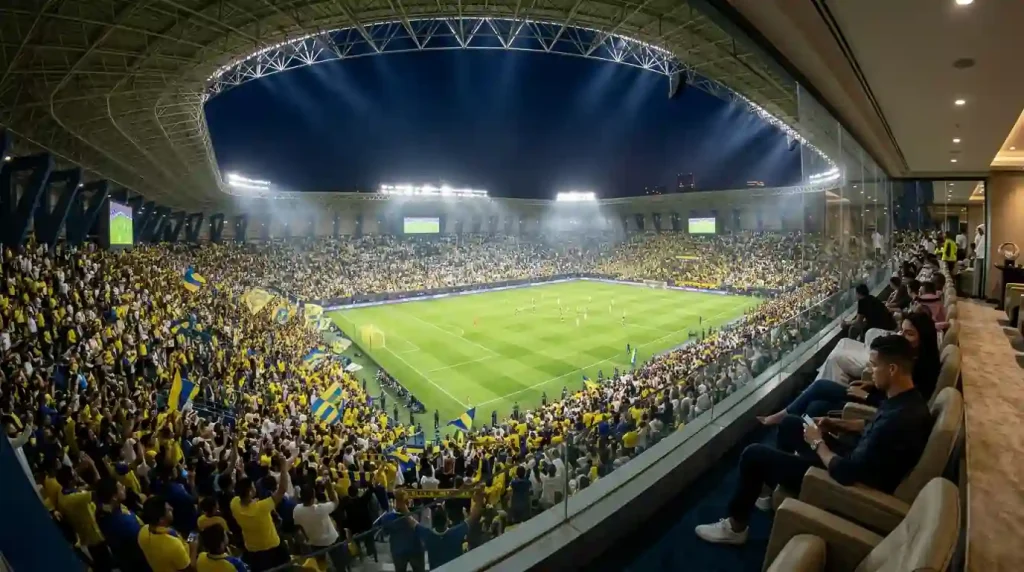 مدرجات ملعب النصر خلال مباراة دوري روشن