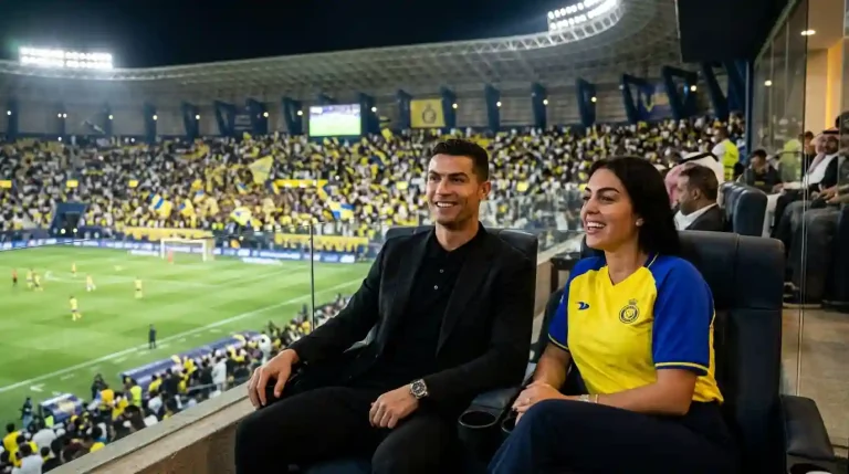 جورجينا ورونالدو معاً في مدرجات النصر