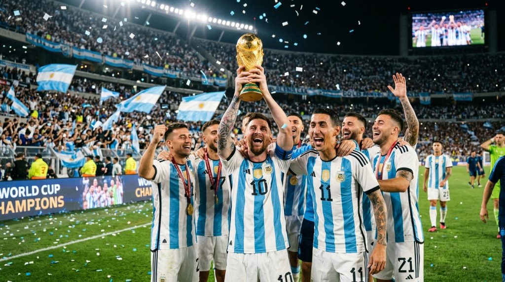 أليكسيس ماكالستر يحتفل بكأس العالم مع الأرجنتين